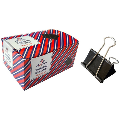 Зажим 75мм Attomex, металлический, черный 4131501