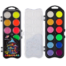 Акварель 12 цветов Луч Фантазия, флуоресцентная и перламутровая, без кисточки 35С 2306-08