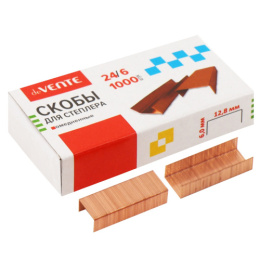 Скобы для степлера №24/6 Devente 1000шт. омедненные 4141000