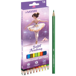 Карандаши цветные 18 цветов Devente Ballet Academy 2М, шестигранные 5023535