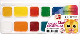 Акварель 12 цветов Луч Zoo, без кисточки 19С 1249-08