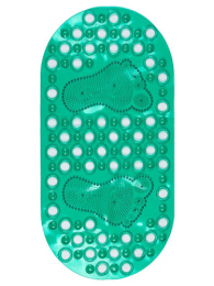 Коврик противоскользящий для ванной ПВХ на присосках 66х33см Массажный, зеленый Aqua-Prime 55102-GR