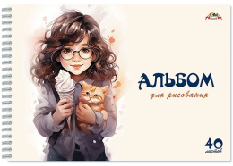 Альбом для рисования 40 листов Сладкая парочка, гребень С0225-78