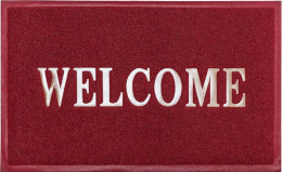 Коврик придверный резиновый пористый Лапша 40х 60см Welcome, бордовый ComeForte