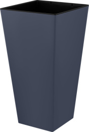 Горшок для цветов пластиковый London Cube со вставкой 34л 30х30см, вулканический серый InGreen IG780411026