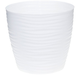Кашпо пластиковое Дюна с поддоном 5,5л d-22см h-20см белый Idea М3070