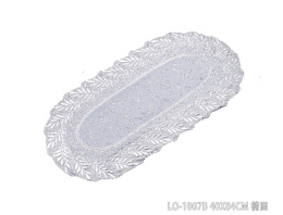 Салфетка виниловая овальная 40х84см, Лейс серебро Grace LO-1007B