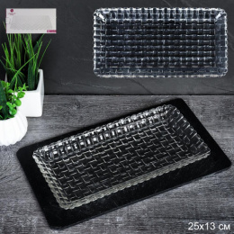 Блюдо стеклянное прямоугольное 250х130мм, в п/у TB023P-A/748725