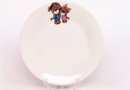 Тарелка фарфоровая мелкая 175мм Ушастые друзья 1029079