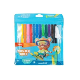 Фломастеры 12 цветов Deli Color Kids EC161-12