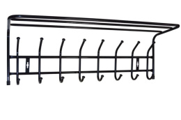 Вешалка настенная металлическая с полкой 8 крючков 80х26,5х24см, черный Nika ВП8М/Ч