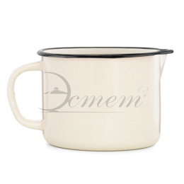 Кружка эмалированная 1,4л с носиком без декора Жемчужная Эстет Т-75346