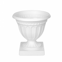 Вазон для цветов пластиковый Олимпия на ножке 12л d-36,5см h-37,5см белый Альтернатива М9035
