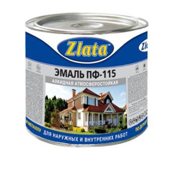 Эмаль ПФ-115 ГОСТ белая  0,8кг Zlata