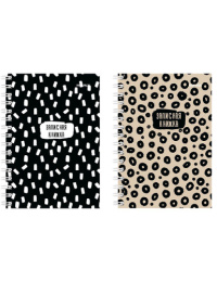 Книжка записная А6  80 листов Дизайн с принтом, гребень 80-7224