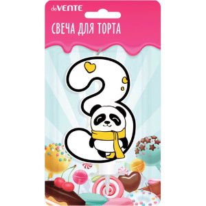 Свеча-цифра 3 Панда deVente 9060114