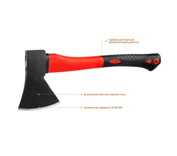 Топор 1,0кг фиберглассовая ручка, кованый Mirax 20601-10