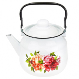 Чайник эмалированный 3,5л с подвижной металл. ручкой с декором Магн Пион-М Эмаль Магнитогорск 01-2713/4