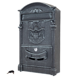 Ящик почтовый стальной внешний №4010В с внутренним замком, зеленая патина 31503