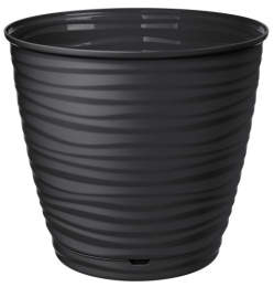 Горшок для цветов пластиковый Saffron с поддоном 9,1л d-26,7см черный Homver 221610430/02