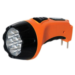 Фонарь аккумуляторный светодиодный  7LED 2 режима, оранжевый Облик 207