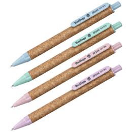 Ручка шариковая автоматическая Berlingo Green Series, синяя, 0,7мм CBm_70236