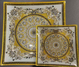 Набор тарелок стеклянных 7шт. мелкие квадратные (1шт.-300х300мм, 6шт.-180х180мм) в п/у Royal Glass 2001/05