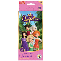 Карандаши цветные 24 цвета ВКФ Царевны TSR-CP-6024