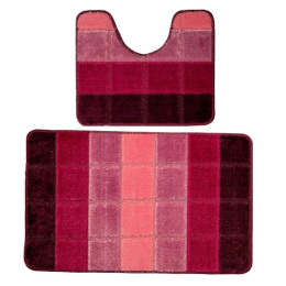 Комплект ковриков напольных для ванной и туалета на латекс. основе Comfort Quadro 2пр. 50х 80см/40х50см, 10мм, розовый DKTX DTX.CMQ.2.50/80-PN