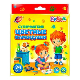 Карандаши цветные 24 цвета Луч Кроха, супермягкие, трехгранные 35С 2349-08
