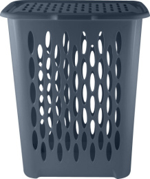 Корзина для белья пластиковая прямоугольная 37л 42,2х29х51,5см Light, космический серый Keeplex KL180111026