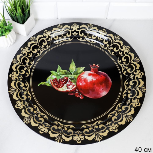 Поднос металлический круглый d-40см Эмаль Гранат GB-160 742160