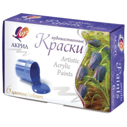 Краски акриловые  6 цветов Луч художественные 22С 1408-08