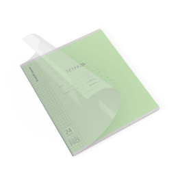 Тетрадь  24 листа клетка ErichKrause Классика Coverpro Fizzy, пластиковая обложка, зеленая 62183