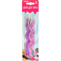 Свеча для торта набор 12шт. Serpentine, изогнутые, спиральные deVente 9060322