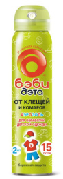 Аэрозоль от клещей, комаров 100мл, от 2-х лет Бэби-Дэта 66731708