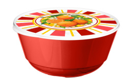 Миска пластиковая с крышкой 2,0л Bergamo с декором Сицилия, красный Homver 223135206/04