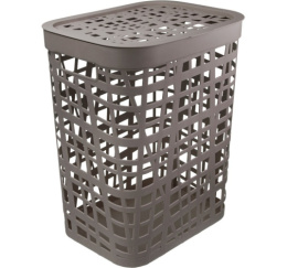 Корзина для белья пластиковая прямоугольная 55л 44х36х52см Хаос, французский серый Idea М2619