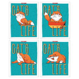 Тетрадь  48 листов Кошачья жизнь, пластиковая обложка 14157/4