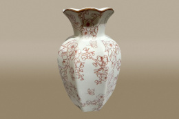 Ваза фарфоровая h-24см d-13,5см, в инд/у Коралл 9168