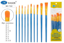 Кисти набор 10шт. нейлоновые круглые и плоские МС-7163