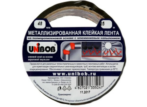 Скотч (клейкая лента) металлизированный 48мм х 25м Unibob 25233
