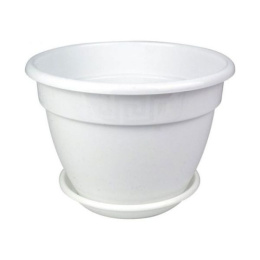 Горшок для фиалок пластиковый Антик с поддоном 0,75л d-13см h-9,5см белый 5plast 5PL0379