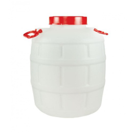 Канистра 50л пластиковая пищевая, горловина d-19см с навесными ручками, Бочонок Альтернатива М1006