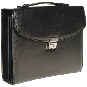 Папка Planeta, кожзам, металлический замок, черный ПАКЗ_585