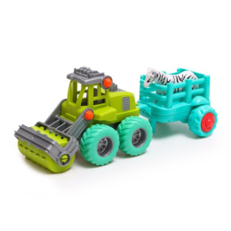 Экскаватор инерционный пластиковый Майк с прицепом 47,5х28,3х8,4см, в ассортименте, в пакете 9206222