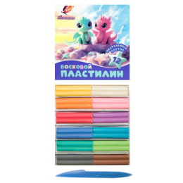 Пластилин 12 цветов Луч Фантазия пастельный, восковой 35С 2290-08