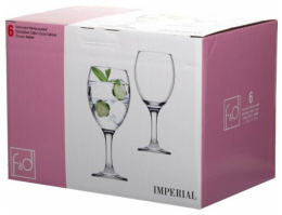 Набор бокалов для вина стеклянных Imperial 6шт. 340мл, в п/у Pasabahce Бор 44272