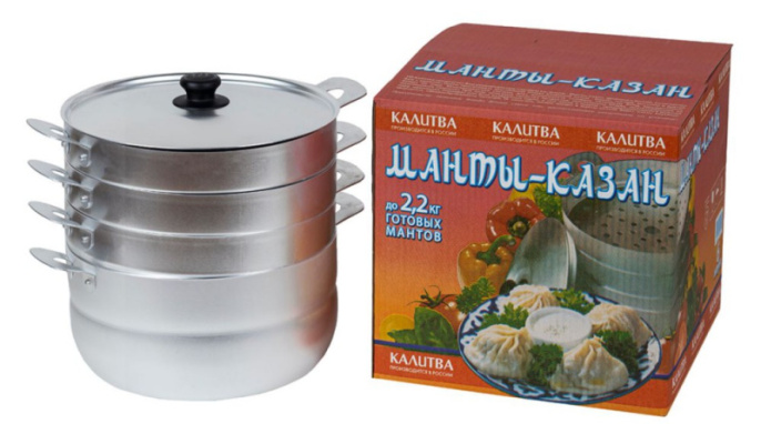 Мантоварка алюминиевая  6,0л 3 уровня Калитва 180635