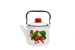 Чайник эмалированный 2,5л с подвижной металл. ручкой с декором Магн Земляника Эмаль Магнитогорск 01-2711/4